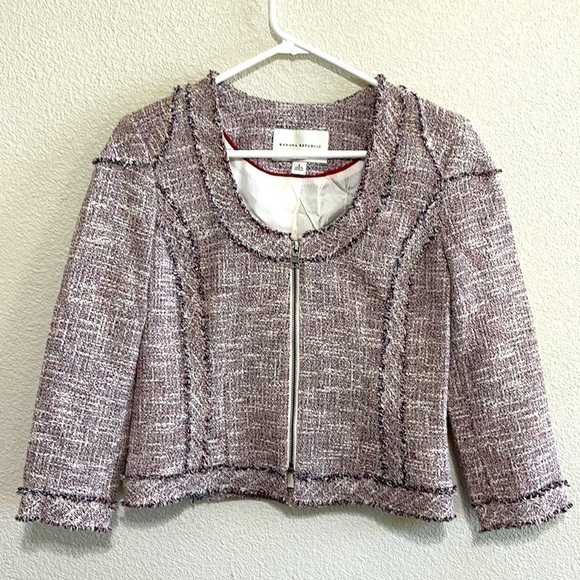 Banana Republic Crimson Tweeted Blazer Jacket - Picture 1 of 12